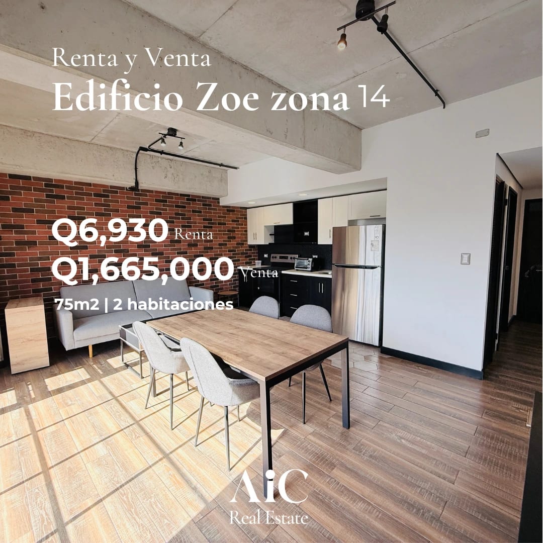Apartamento Amplio y Moderno 2 Habitaciones Zona 14 Edif. Zoe — Apartamento en Alquiler en Zoe Apartments, Zona 14, Guatemala, Ciudad — foto 1 de 13