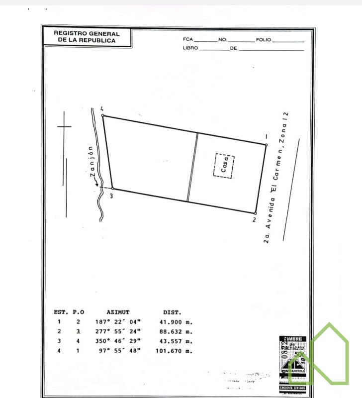 Terreno 5,680v2 en Venta en Colonia El Carmen, zona 12 - 2