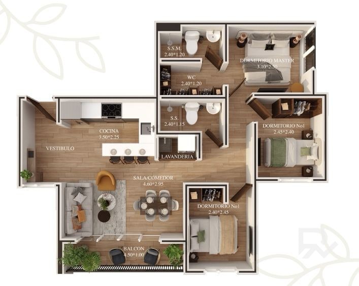 Vendo Apartamento  Tipo  " A y D " en Torre Paseo del Bosque - 6