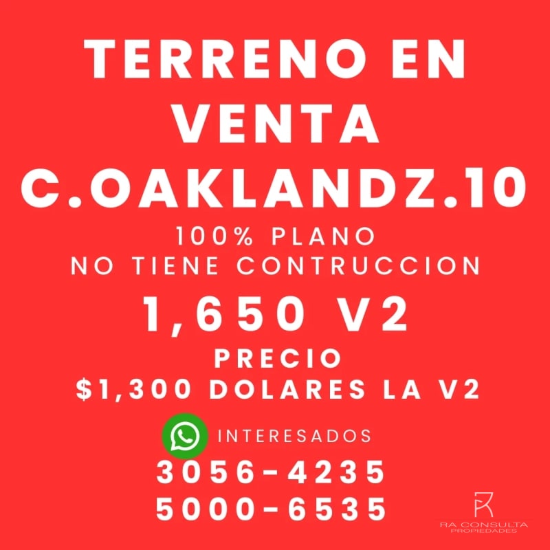 TERRENO EN COLONIA OAKLAND ZONA 10 - 1