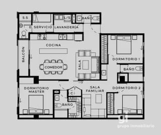 Apartamento de 3 dormitorios + cuarto de servicio en venta en zona 13 — Apartamento en Venta en Zona 13, Guatemala, Ciudad — miniatura 7 de 12