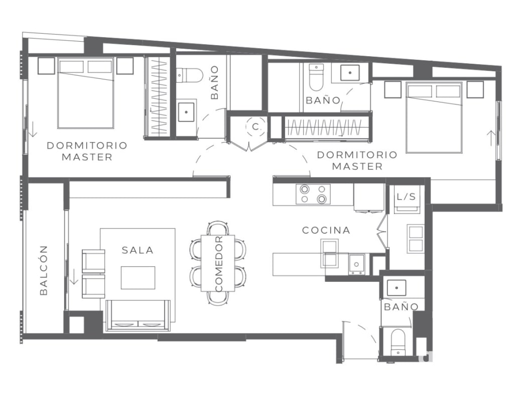 Apartamento de 2 dormitorios en venta en zona 13 - 7