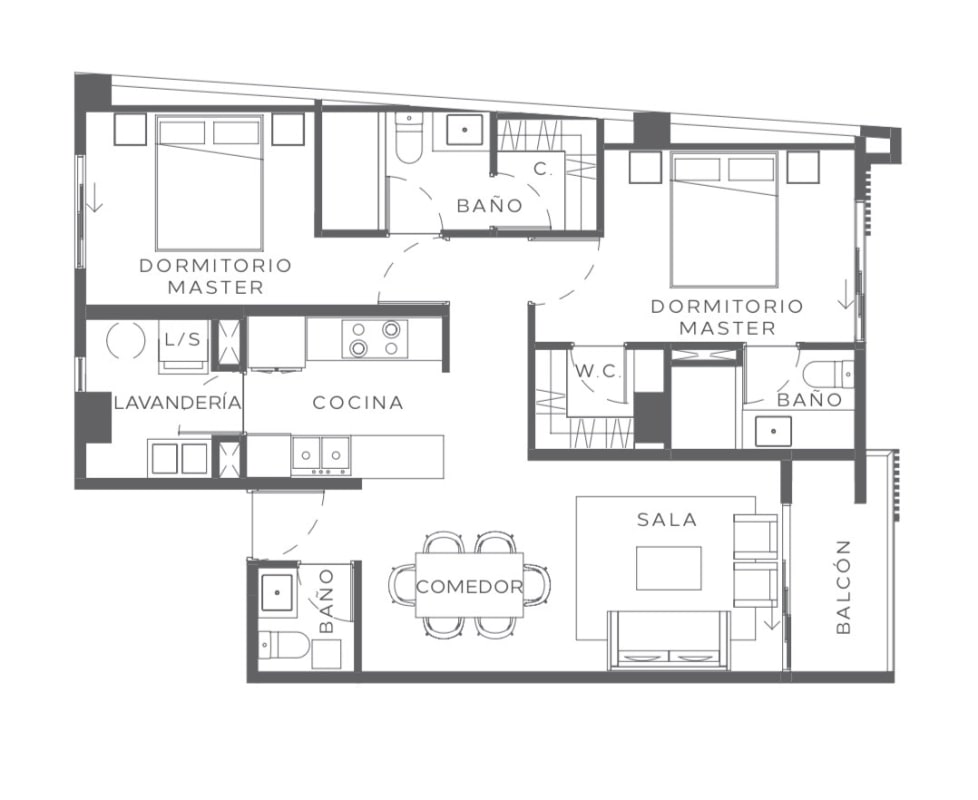 Apartamento de 2 dormitorios en venta en zona 13 - 7