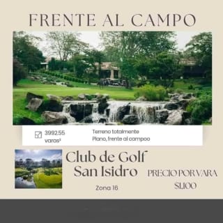Terreno en venta, en el club de golf San Isidro — Terreno en Venta en San Isidro, Zona 16, Guatemala, Ciudad — miniatura 1 de 7