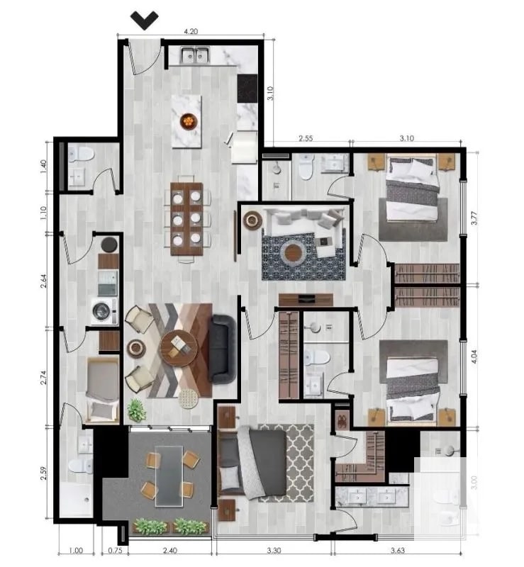 Moderno apartamento en el corazón de zona 10 - 7