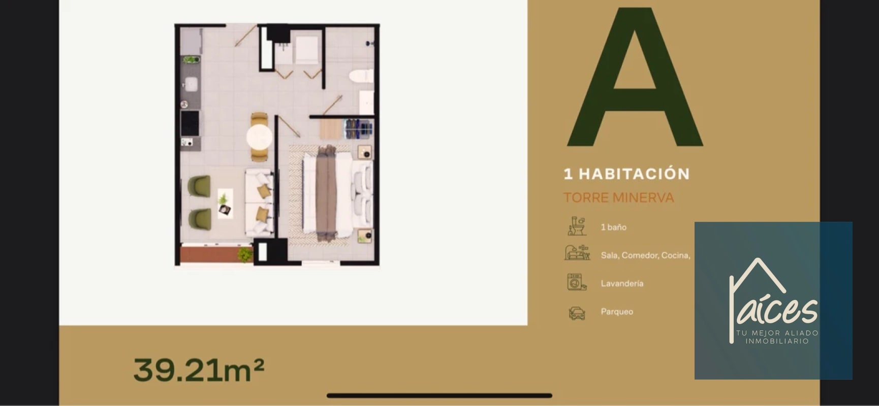 Apartamento estudio en venta MINERVA Zona 2 (D) - 10