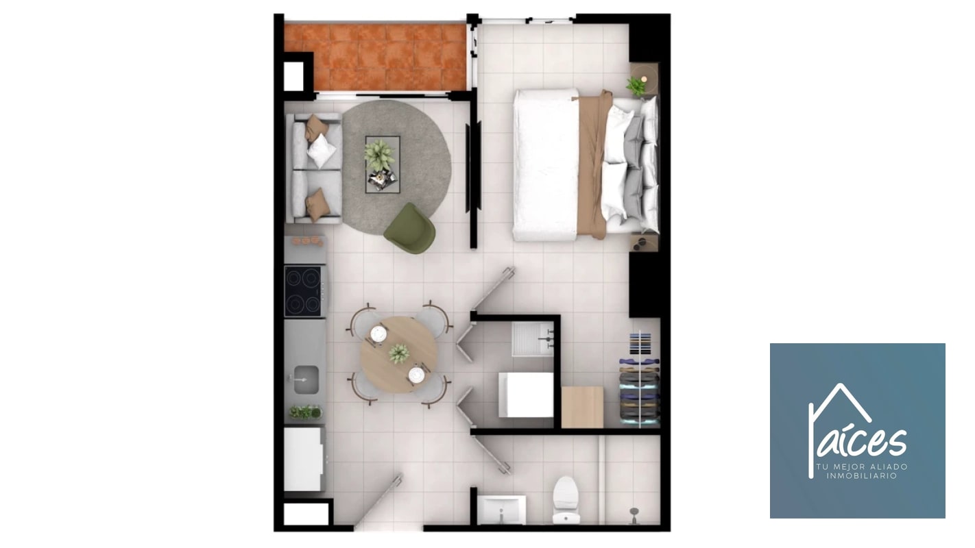 Apartamento estudio en venta MINERVA Zona 2 (D) - 9