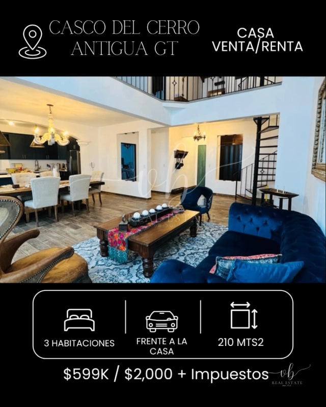 Casa en venta(amueblada) - Casco del Cerro - Antigua Guatemala - 1