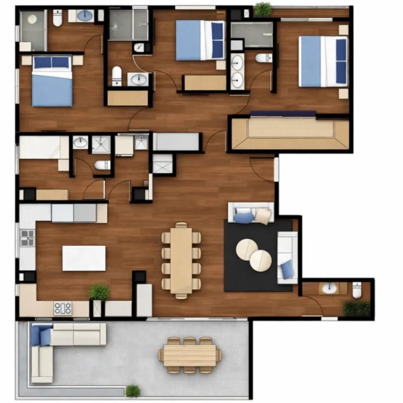 Apartamento con la comodidad de una casa en venta en zona 15 (copia) — Apartamento en Venta en Zona 15, Guatemala, Ciudad — foto 8 de 17